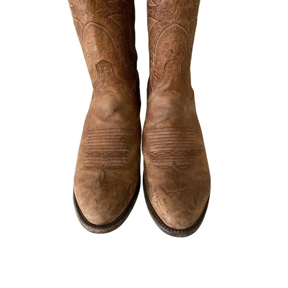 Lucchese Men's Crayton Mad Dog Goat Western Boots Size:7.5 B